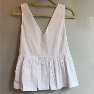J Crew White Sleeveless Peplum Top
